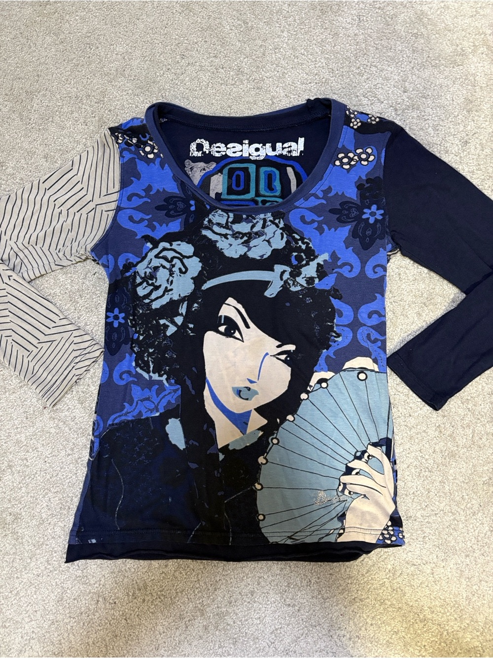Desigual Geisha Graphic Long Sleeve Top